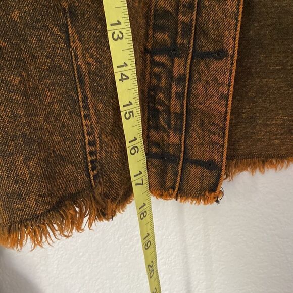 All Saints Pat Black Frayed Denim Jacket Size 2 - Picture 6 of 9